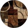 8ï¿½ï¿½ï¿½ Round Brown And Black Abstract Geometric Area Rug
