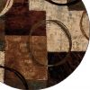 8ï¿½ï¿½ï¿½ Round Brown And Black Abstract Geometric Area Rug
