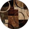 8ï¿½ï¿½ï¿½ Round Brown And Black Abstract Geometric Area Rug