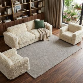 7' X 10' Modern Shaggy Soft Gray Indoor Area Rug