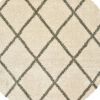 8ï¿½ï¿½ï¿½ Round Ivory And Gray Geometric Lattice Area Rug