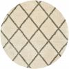 8ï¿½ï¿½ï¿½ Round Ivory And Gray Geometric Lattice Area Rug