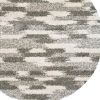 8ï¿½ï¿½ï¿½ Round Gray And Ivory Geometric Pattern Area Rug