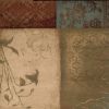 8' X 11' Beige And Brown Floral Block Pattern Area Rug
