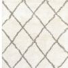 8' X 11' Ivory And Gray Geometric Lattice Area Rug