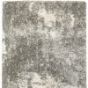 8' X 11' Gray And Ivory Distressed Abstract Area Rug