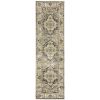 2' X 8' Beige And Gray Traditional Medallion Indoor Runner Rug