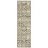 2' X 8' Ivory And Gray Floral Trellis Indoor Runner Rug