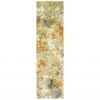 8' Runner Gold and Ivory Power Loom Runner Rug