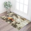 3' X 5' Beige and Black Power Loom Area Rug