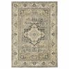 5' X 8' Beige And Gray Traditional Medallion Indoor Area Rug