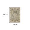 8' X 11' Beige And Gray Traditional Medallion Indoor Area Rug