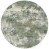 8' Blue Green Round Power Loom Area Rug