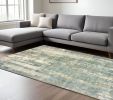 6' X 9' Blue And Gray Abstract Splash Indoor Area Rug