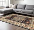 9' X 12' Blue Ivory Machine Woven Medallion Indoor Area Rug