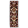 6' Blue Red Machine Woven Medallions Indoor Runner Rug