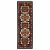 6' Red Blue Machine Woven Oriental Indoor Runner Rug