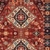 3' X 5' Red Blue Machine Woven Oriental Indoor Area Rug