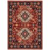 9' X 12' Red Blue Machine Woven Oriental Indoor Area Rug