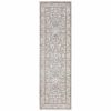 8' Blue Ivory Machine Woven Floral Oriental Indoor Runner
