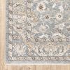 3' X 5' Blue Ivory Machine Woven Floral Oriental Indoor Area Rug