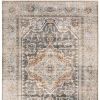 5' X 8' Grey Blue Machine Woven Medallion Indoor Area Rug