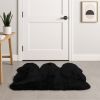3' X 5' Black Natural Sheepskin Area Rug