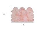 3' X 5' Pink Natural Sheepskin Area Rug