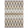 5' X 8' Gray And Taupe Ikat Pattern Area Rug