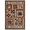 4' X 6' Brown And Red Ikat Patchwork Area Rug