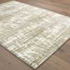 2' X 3' Ivory And Gray Abstract Strokes Scatter Rug