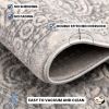 2' X 8' Gray Distressed Medallion Runner Rug