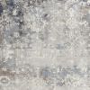 8' X 11' Navy And Beige Distressed Vines Area Rug