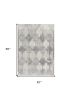 4' X 6' Gray Distressed Trellis Pattern Area Rug