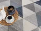 2' X 5' Navy Blue Geometric Diamond Area Rug
