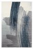 8' X 11' White And Blue Abstract Strokes Area Rug