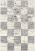 5' X 8' White And Gray Checkered Area Rug