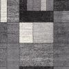 7' X 9' Gray Distressed Geometric Area Rug