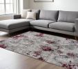 6' X 9' Red Abstract Dhurrie Area Rug