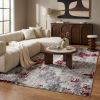 6' X 9' Red Abstract Dhurrie Area Rug