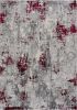 6' X 9' Red Abstract Dhurrie Area Rug