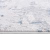 3' X 5' Blue And Ivory Abstract Strokes Area Rug