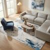 8' X 10' Blue Abstract Dhurrie Area Rug