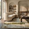 5' X 7' Green Abstract Dhurrie Area Rug