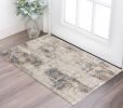 3' X 5' Beige Abstract Printed Area Rug