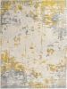 5' X 7' Gold Abstract Dhurrie Area Rug