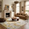 6' X 9' Gold Abstract Dhurrie Area Rug