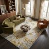 8' X 10' Gold Abstract Dhurrie Area Rug