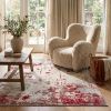 8' X 10' Red Abstract Dhurrie Area Rug
