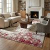 8' X 10' Red Abstract Dhurrie Area Rug